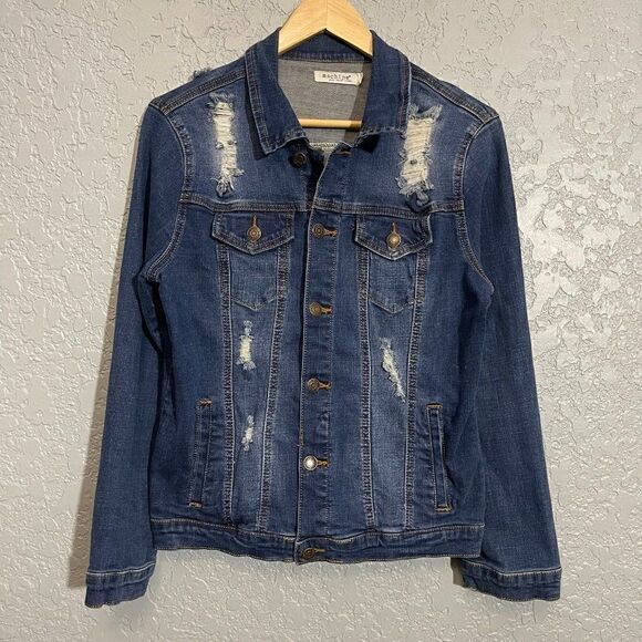Machine Shredded Denim Jacket - Picture 2 of 9